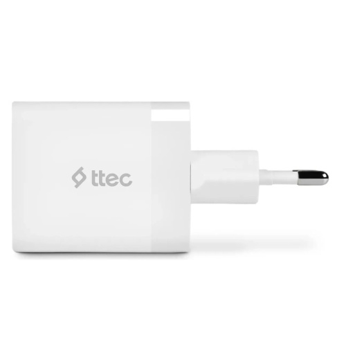 СЗУ TTEC 2SCP02B SmartCharger 45W PD Duo Travel Charger USB-C+USB-A White