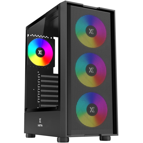 Корпус XASTRA A302 4FRGB Black (A302-BK-FC120FRGB-4F-GL) ATX/Mesh/ tempered glass / 4x120mm FC120-FRGB fans