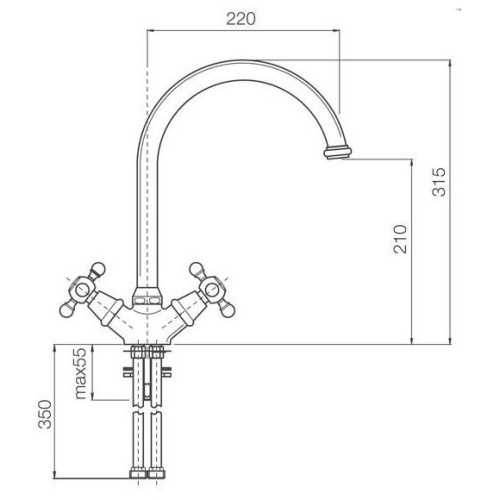 Смеситель для кухни Italmix Novecento 0900 Safari