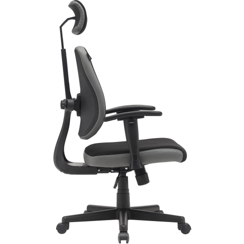 Кресло Cactus CS-CHR-MC03-BKGY черный/серый с подголов. крестов. пластик пластик черный