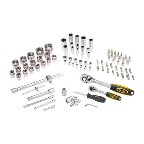Набор инструментов KRANZ KR-66-6682 1/2, 1/4, CrV, пластиковый кейс, 82 предмета