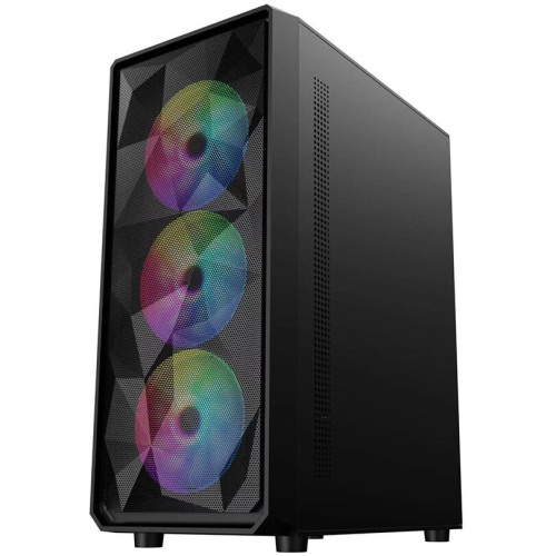 Корпус 1STPLAYER FD3 (FD3-BK-4F1) Black / ATX / 4x120mm LED fans inc.