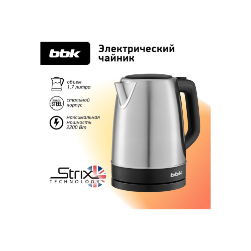 Электрочайник BBK EK1764S черный/нерж