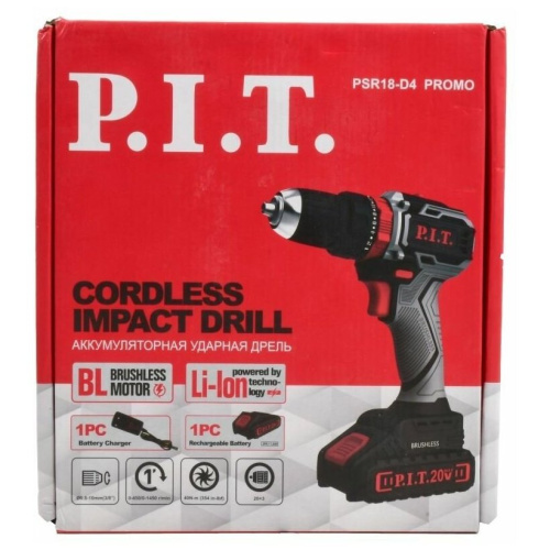 Дрель аккумуляторная P.I.T. PSR 18-D4 Promo с акк и ЗУ
