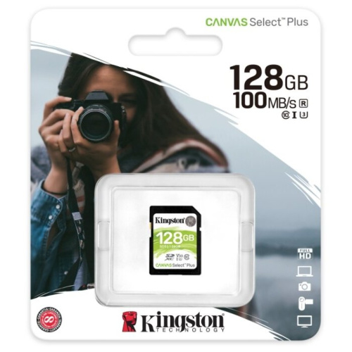 Карта памяти Kingston SDS2/128GB SDHC Canvas Select Plus 128GB UHS-I Class U3 V30