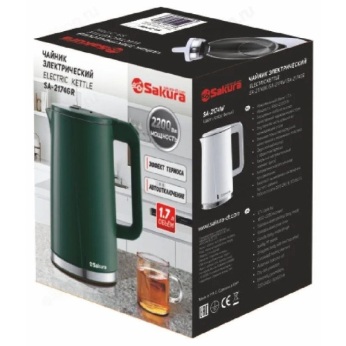 Электрочайник SAKURA SA-2174GR (1.7) малахит