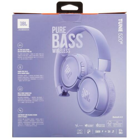 Беспроводные наушники JBL Tune 520BT фиолетовый