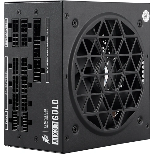 Блок питания 1STPLAYER NGDP Gold 1200W Black (HA-1200BA4) / ATX 3.1, PCle 5.1, APFC, 80 Plus Gold, LLC+DC-DC, 120mm fan, full modular