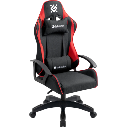 Кресло игровое DEFENDER Kraken (64677) ткань, черное/красное