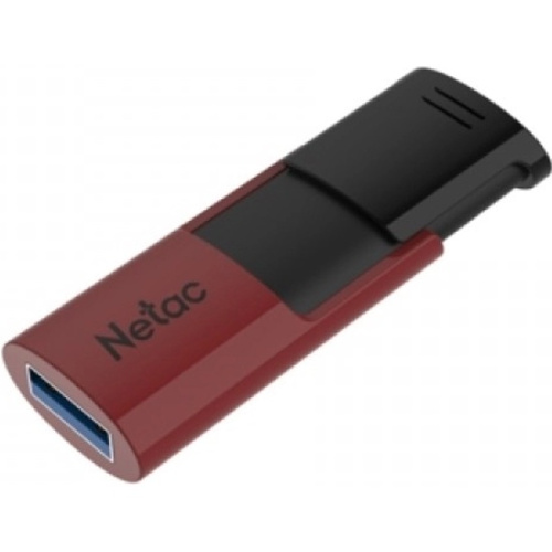 USB-флешка Netac U182 Red (NT03U182N-256G-32RE), 256Gb USB3.2, сдвижной корпус, пластиковая чёрно-красная