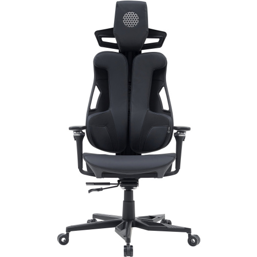 Кресло Cactus CS-CHR-DUO-BBK черный кожзам с подголов. крестов. алюминий