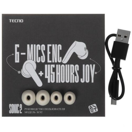 Наушники TWS Tecno Sonic 2 белый