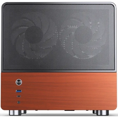 Корпус JONSBO V12 Black без БП, боковая панель из закаленного стекла (панорама), mini-ITX, micro-ATX, черный