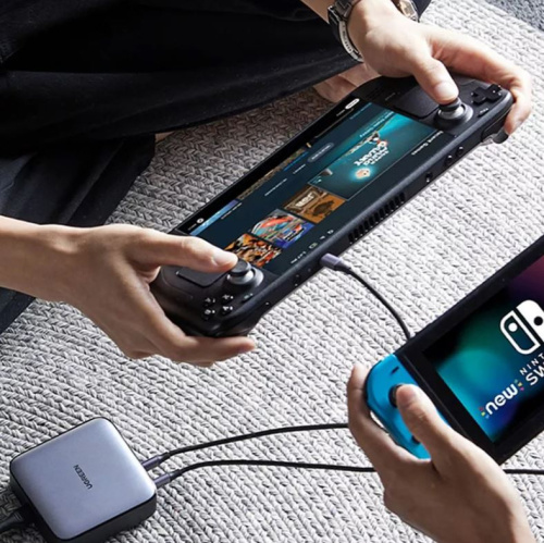 СЗУ UGREEN CD328 (90928) 1*USB-A+3*USB-C 100W Desktop Fast Charger серый космос