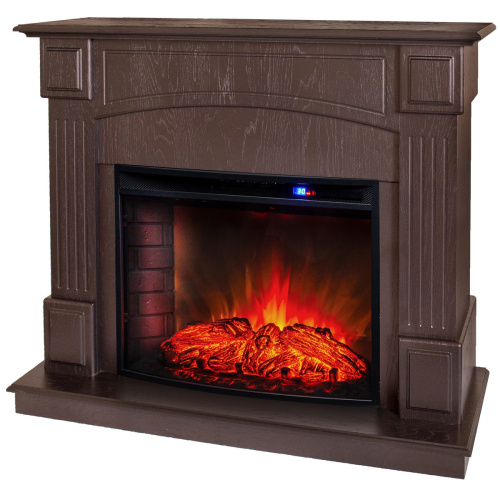 Электрокамин RealFlame Carolina 24/25,5 DN темный орех с очагом Evrika 25,5 LED