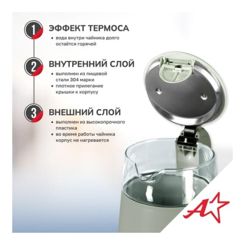 Электрочайник Atlanta ATH-2540 Green