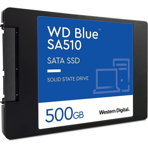 SSD WD Blue SA510 (WDS500G3B0A) 500GB, 2.5" 7mm, SATA3, R/W 560/510MB/s, IOPs 90 000/82 000, TBW 200, DWPD 0.2