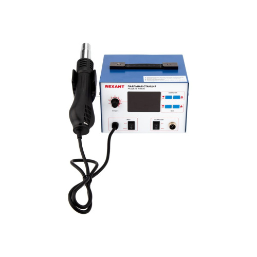 Паяльная станция REXANT 12-0727 2 в 1 паяльник+термофен, с ЖК дисплеем, 100-480 С
