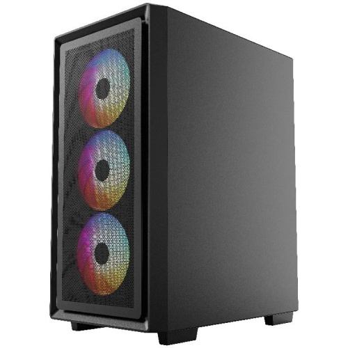Корпус Powercase Mistral AY4B ARGB (CMAYB-A4), Tempered Glass, 4x 120mm ARGB Fans, чёрный, ATX