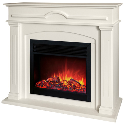 Электрокамин RealFlame Mirra 26 WT пастельно-белый с очагом Moonblaze Black