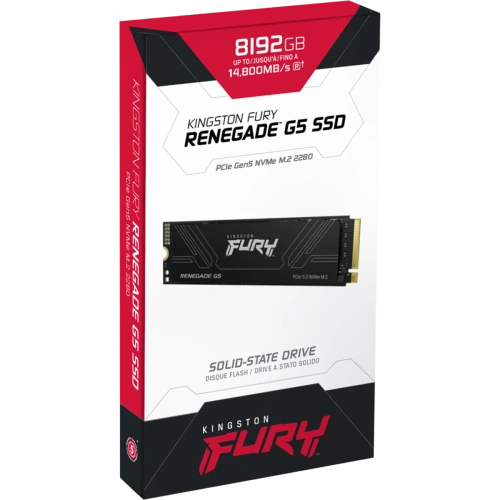 SSD Kingston Fury Renegade G5 (SFYR2D/8T1) 8.0Tb M.2 (PCIe 5x4, up to 14800/14000Mbs, 8000TBW, DRAM)