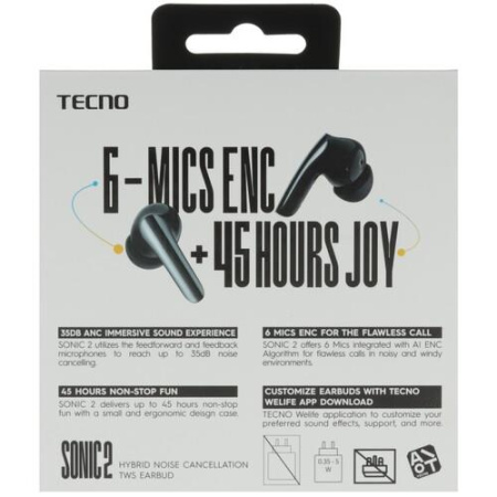 Наушники TWS Tecno Sonic 2 черный